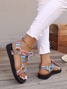 Damen Sport Sandalen in Große Größen, mehrfarbige Schleife, modische Sport Sandalen (Farben und Formen werden zufällig vergeben), Valentinstag