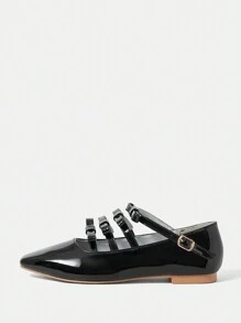 CUCCOO DOLLMOD Scarpe Basse Da Donna Alla Moda Con Punta Appuntita, Dettaglio Con Fibbia, Scarpe Estive Di