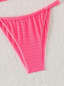 SHEIN Swim Women Fashion Solid Color Bikini Swimwear Set Summer