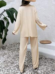 EURMUSE Oversize Women's Sexy Cup Two Ways Wearing Vacation Leisure Three-Piece Suit - Apricot - View 2