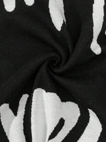 RueChic Áo len cardigan nam công sở thông thường kiểu in tiếng Anh - màu đen - Xem 5