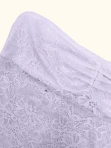 SHEIN Unity Áo ren cổ lọ thời trang dành cho nữ, kiểu dáng ôm vừa vặn - Màu tím - Xem 4