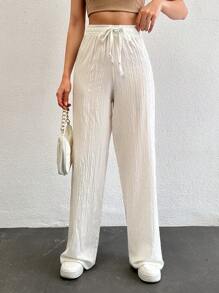 SHEIN Tall 高挑女性實色長腰帶彈力褲