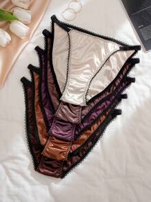 Women Nylon Satin Triangle Panties (Pack Of 5) - Multicolor - View 5