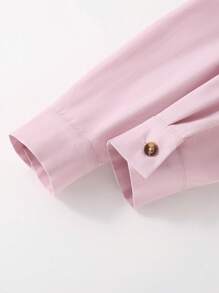 SHEIN Young Boy Gentleman Two-Piece Set, Pink Long Sleeve Shirt With Suit Pants And Belt, Fashionable And Suitable For Birthday Party, Evening Party, Performance, Wedding, Full Month Celebration, Baptism, Week