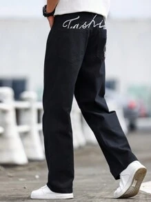 Manfinity LEGND Jeans décontractés imprimés à la mode pour hommes, style polyvalent