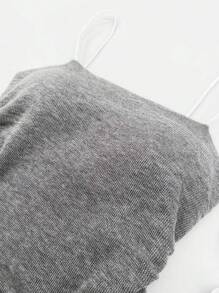 INAWLY 女士打褶細肩帶上衣 - 深灰色 - 查看 3