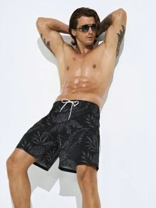 Zalmeno Men Printed Drawstring Beach Shorts For Spring/Summer Holiday - Multicolor - View 5