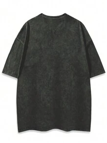 Manfinity EMRG Men Oversized Lip & Letter Printed Drop Shoulder Short Sleeve T-Shirt, Boyfriend Gift, For Going Out