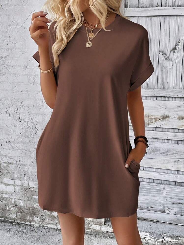 Women Mini Dresses - Brown - View 5