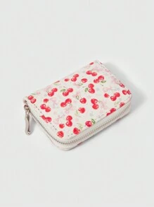 ROMWE Kawaii 741771 Ví Ngắn Cherry Dây Kéo Đơn Giản Ví Đựng Tiền Xu Nữ - Nhiều màu - Xem 3