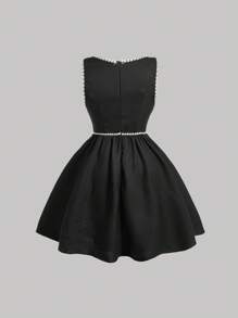 SHEIN MOD Váy nữ không tay cỡ lớn màu trắng - màu đen - Xem 2
