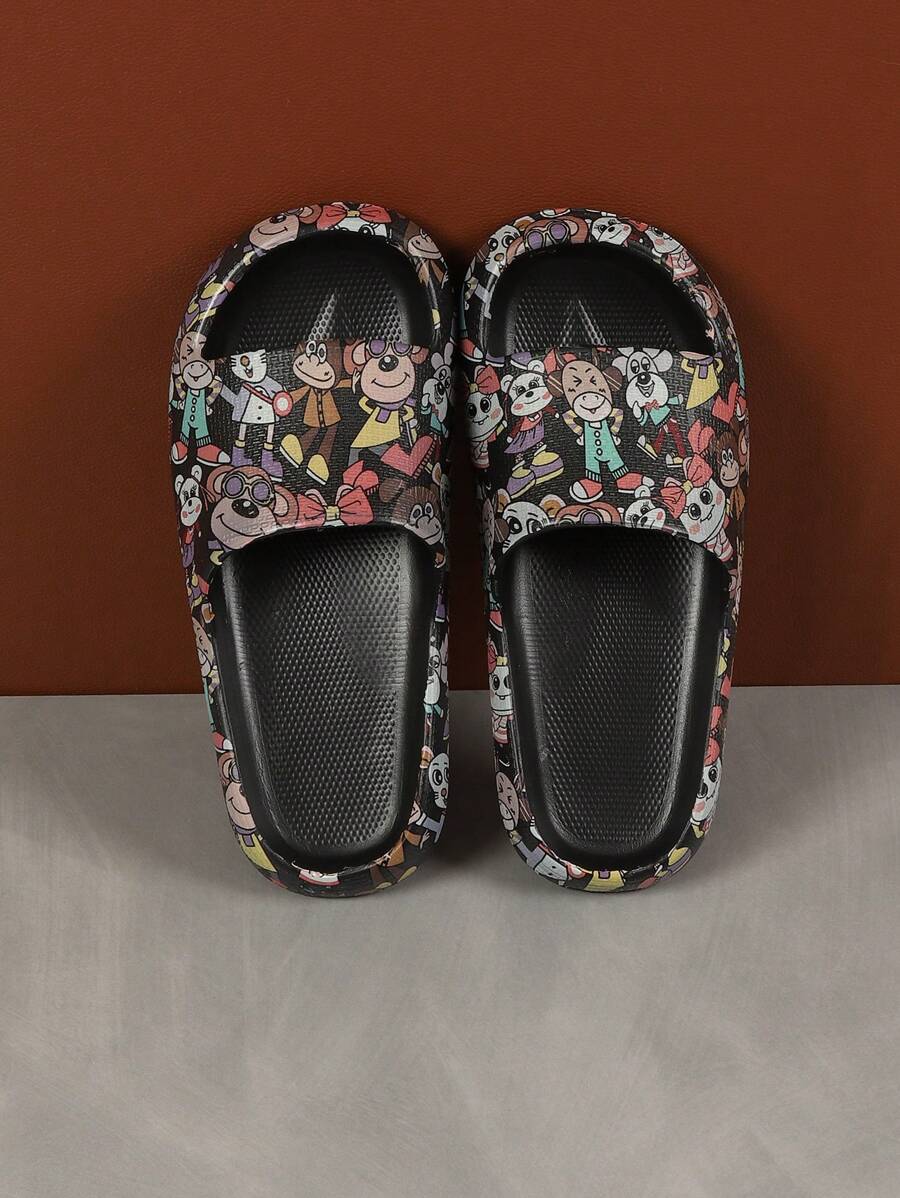 Stylish And Slip-Resistant Thick Bottom Ultra-Soft Open Toe Slippers For Women, Suitable For Indoor And Outdoor Use In Summer,Beach Outfits - Black - View 1