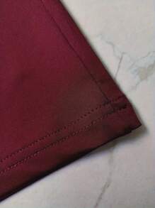 INAWLY Plus Size Women Fashion Solid Color Elastic Tube Top - Burgundy - View 4