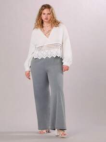 Forever 21 Fashionable Plus-Size Women Summer Holiday Countryside Top - White - View 5