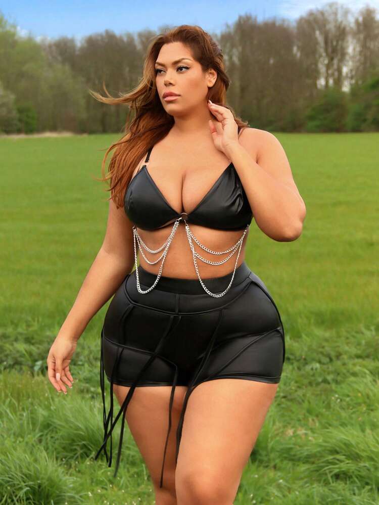 Women's Leather Lace-Up Fringe Shorts, Sexy