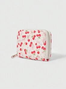 ROMWE Kawaii 741771 Ví Ngắn Cherry Dây Kéo Đơn Giản Ví Đựng Tiền Xu Nữ - Nhiều màu - Xem 5