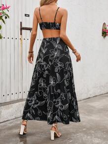 Breezaya Vestido largo tipo camiseta sin espalda para mujer con estampado floral ideal para vacaciones y ocio