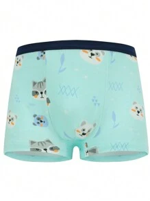 Chico joven 4 piezas Calzoncillos boxer con estampado de dibujos animados