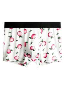 Men Peach Print Tape Boxer Shorts
