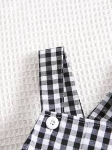 Baby Boy Plaid Pocket Casual Romper