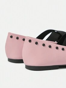 CUCCOO DOLLMOD Mary Jane Cross Elastic Strap Square Toe Flat Shoes Inspired By Parisian Dancer, For Women For Summer Vacation Shoes Summer