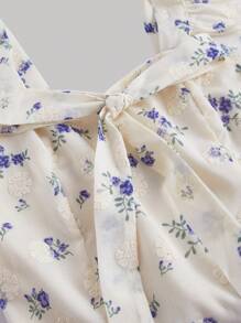 SHEIN MOD 女士夏季花卉印花荷葉邊背心