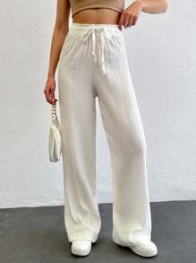 SHEIN Tall 高挑女性實色長腰帶彈力褲