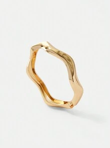 SHEIN X SAMADHI SHEIN SXY 1 Stück asymmetrisches wellen-förmiges federöffnendes Metallarmband