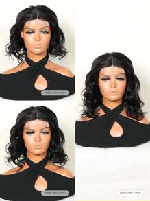 Ren trong suốt Sóng xoăn 13 X 6 X 1 T Phần Tóc giả bằng ren thật ngắn Tóc giả ngắn bằng ren phía trước với thân trước Tóc bé được nhổ trước Tóc giả chân tóc tự nhiên Màu đen tự nhiên - Natural Black - Xem 6