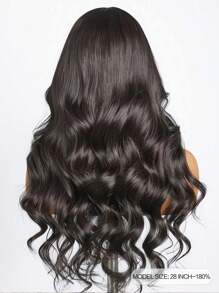 透明蕾絲小波浪 T型蕾絲前假髮人類頭髮蕾絲額葉閉合假髮帶前嬰兒頭髮預先拔毛自然髮際線假髮自然黑色顏色 - Natural Black - 查看 5