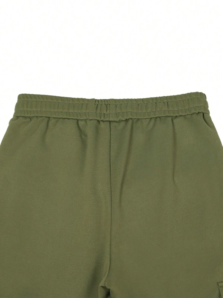 Men Solid Color Simple Casual Pocket Decoration Shorts