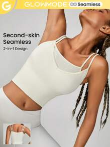 GLOWMODE Sujetadores Deportivos Para Mujer - Beis - Ver 1
