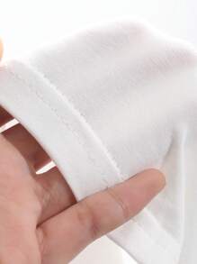 FRIFUL 女士拼色系带短款泡泡袖上衣 可爱上衣，短款上衣 - 白色 - 查看 9