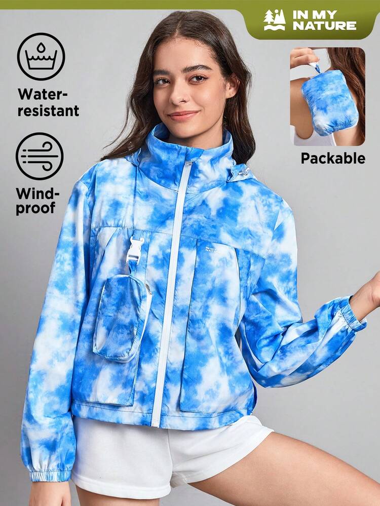 Tie Dye Flap Pocket Drop Shoulder Jacket
