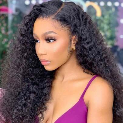 13*1+150%-180%+6-30inch+Weave Water Wave Human Hair Lace Front Wigs