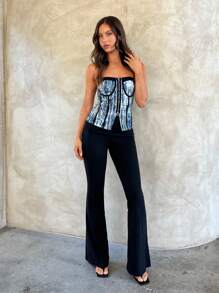 Aloruh Women's Elegant Party Fashion Casual Vacation Concert Music Festival Commuting Daily Zipper Tube Top - Multicolor - View 5