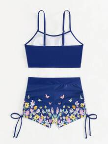 SHEIN Swim Women Sleeveless Cami Bikini Two-Piece Set In Vacation Style,Summer Beach - Multicolor - View 4