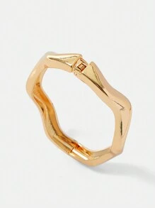 SHEIN X SAMADHI SHEIN SXY 1 Stück asymmetrisches wellen-förmiges federöffnendes Metallarmband