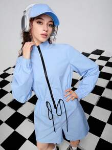 SHEINNeu Women Drawstring Casual Daily Wear Spring Summer Jumpsuit