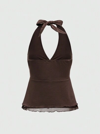トーテムスウェーデン Toteme Double-Halter Silk Top Toteme Double Halter Silk Top Black | MAISON 49