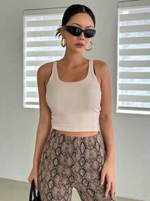 DAZY Solid Crop Tank Top