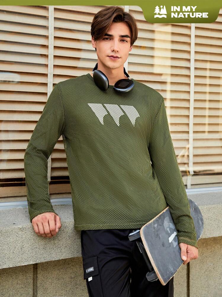 Men 1pc Graphic Print Outdoor Tee