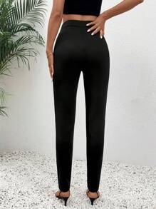 SHEIN LUNE 女士純色簡約日常錐形長褲