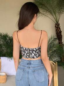 DAZY Top camisero asimétrico de verano con estampado completo para vacaciones, blusas bohemias