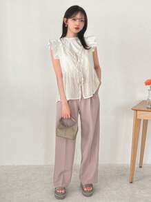 FRIFUL Designer Top de tirantes con cordón para mujer, casual de verano y con textura de malla transparente