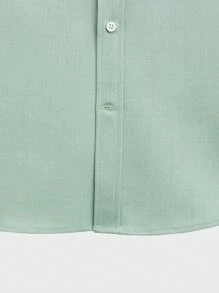 Mainfolk Easy-Care Men Business Woven Long Sleeve Shirt - Green - View 13