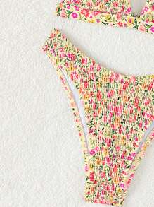 Swim Mod Women Summer Beach Random Ditsy Print Bikini Set For Vacation - Multicolor - View 3