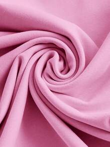 SHEIN EZwear Plus Women Knitted Solid Color Bodycon Dress - Pink - View 3