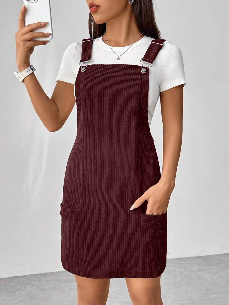 burgundy overalls dress luvamia - Brandclub
